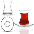Tea Glass Set of 48 with Saucers, Small Clear Glass Tea Cups by YERSIZ