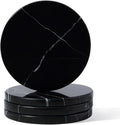 Marble Coaster Set of 4, Round Coasters, Heat Resistant, Gift Choice by Koville