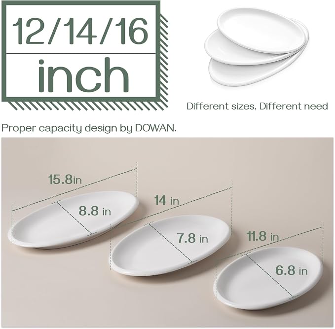 DOWAN Large Serving Platter, Ceramic Serving Dish - Image 2
