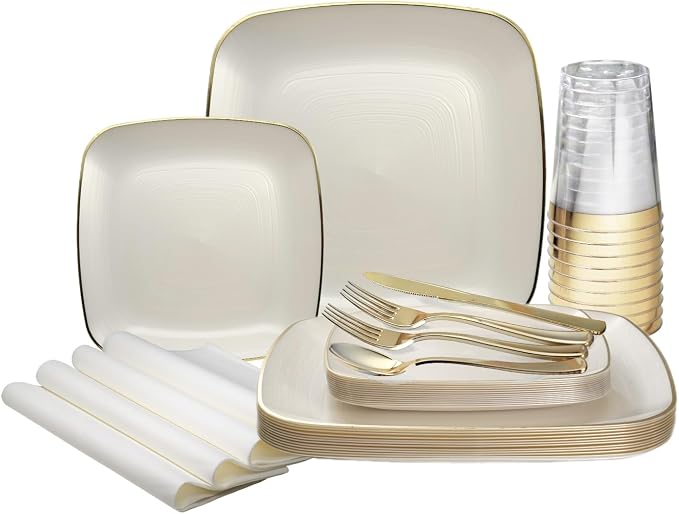 " OCCASIONS " 640pcs set-Wedding Party Disposable Plastic Plate Set -80 x 10'' by OCCASIONSFINESTPLASTICTABLEWARE