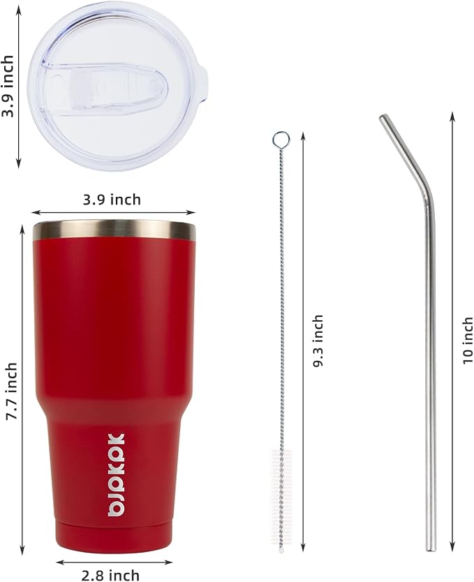 BJPKPK 30 oz Tumbler with Lid and Straw, Insulated Stainless Steel Cup | Double - Image 3
