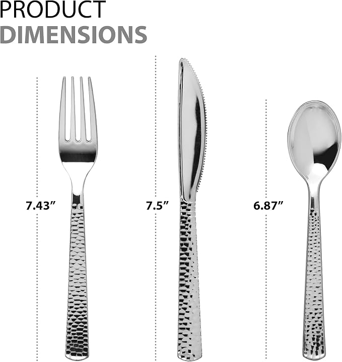 Plastic Cutlery Silverware Extra Heavyweight Disposable Flatware, Full Size - Image 2