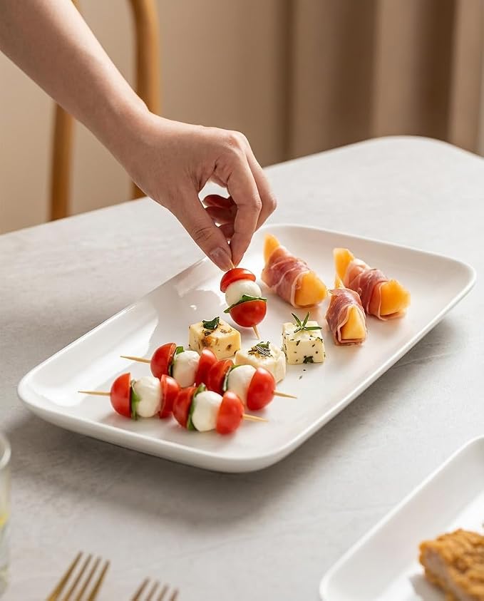 DELLING 12 Inch Serving Platter Set of 3, Porcelain Serving Trays - Image 7