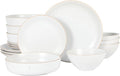 Gibson Home Dinah 16-Piece Matte White Stoneware Dinnerware Set – Double Bowl by GibsonHomewares
