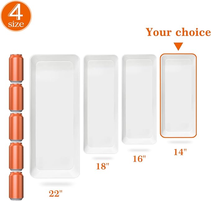 Serving Tray Platter Rectangle, Plastic White Food Trays - Image 4