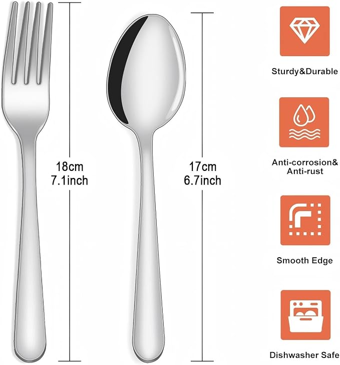 Unokit 24-Piece Spoons and Forks Set Silverware Set - Image 2