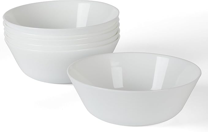 Martha Stewart Opalton 6-Piece 6-Inch Soup and Cereal Bowls – Lightweight by MarthaStewart