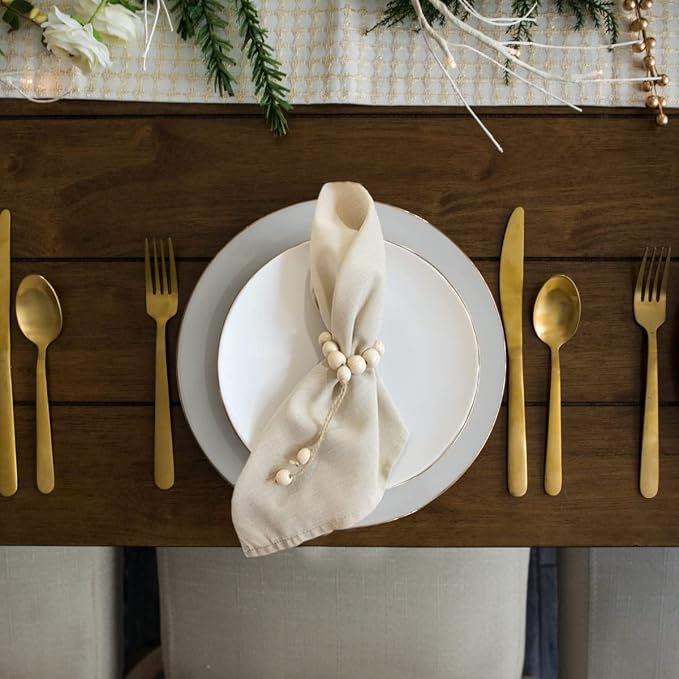 Handmade Napkin Ring with Wood Beads & Jute Twine - Image 7