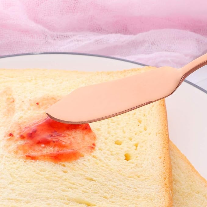 YDware Butter Knives, 18/10 Stainless Steel 6.10 Inch Rose Gold Cheese Spreader - Image 7