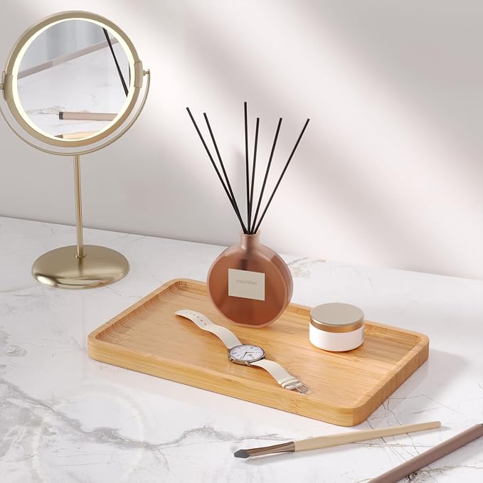 VERTORGAN Bamboo Serving Tray, 9.8x5.9 Inch Trays, Home Decor | Coffee Table - Image 3