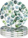 Green Eucalyptus Leaves Coasters by Unknown