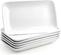 Foraineam Rectangular Salad Plates, 10 Inch White Porcelain Dessert Appetizer by Foraineam