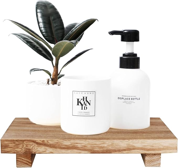 Wood Bathroom Tray Farmhouse Decor Kitchen Soap Holder, Lightweight, Easy Clean - Image 2