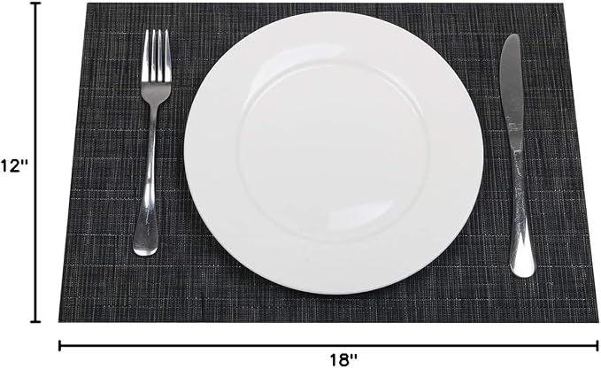 SHACOS Placemats Set of 8 Woven Vinyl Place Mats - Image 9