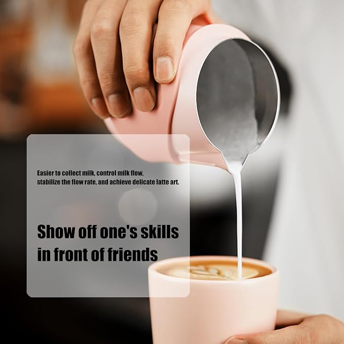 Handleless Frothing Jar Stainless Steel Construction Milk Frother Steamer Cup - Image 3
