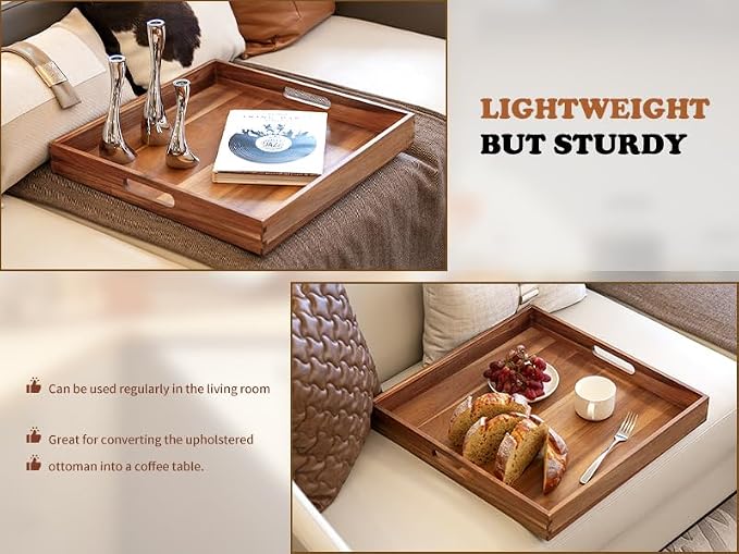 Large Ottoman Tray for Living Room, Appetizers - Image 8