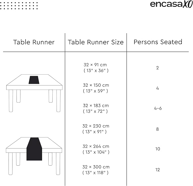 Encasa XO Table Runner, Woven Cotton Dining Runner 13"x36" Buffalo Beige Checks - Image 7