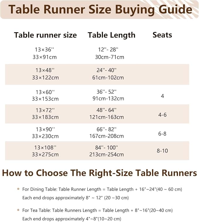 Laolitou Light Brown Table Runners 90 Inches Long, Burlap Linen Texture - Image 6