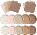 CMUSKO Boho Baby Shower Decorations-150Pcs Gradient Brown Plates and Napkins by CMUSKO