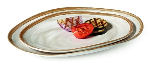 G.E.T. OP-1518-PCM Heavy-Duty Shatterproof Plastic Oval Melamine Serving Platter - Image 5