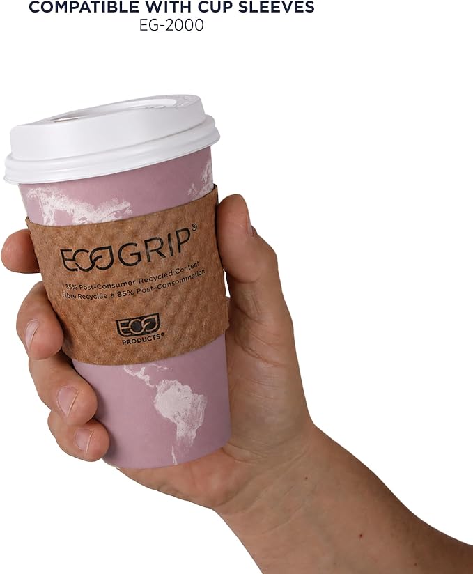 ECO PRODUCTS Compostable Disposable World Art 16oz Large Coffee Cups, Case of - Image 8