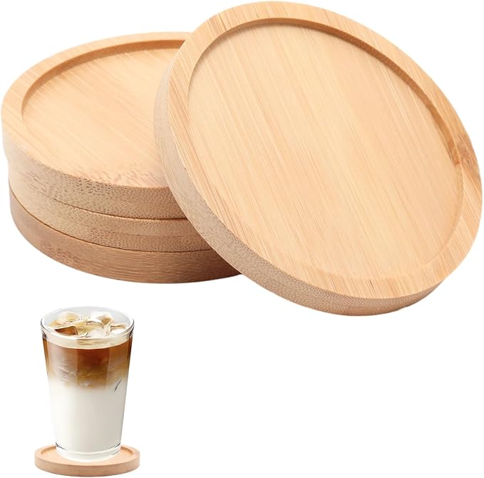 Round Bamboo Tray, DIY Mosaic & Resin Craft Base, Jewelry Display, Serving by Unknown
