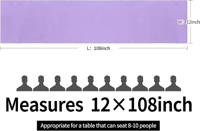 15-Pack Satin Table Runner Lavender 12 x 108 inches Long, Table Runners - Image 4
