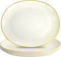 6Pcs Ivory and Gold Plastic Platters by WDF