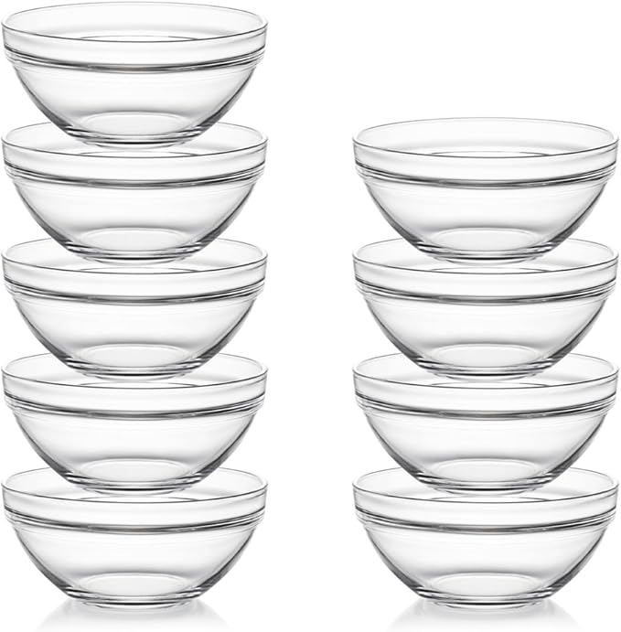 Sweejar 4 inch Small Glass Bowls Set, 7 oz Prep Bowls by Sweejarco1949