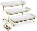 LAUCHUH Large 3 Tier Serving Stand Porcelain Tiered Serving Trays by LAUCHUH