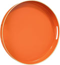 13" Orange Decorative Tray, Plastic Round Serving Tray by MAONAME