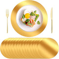 50PCS 13in Round Gold Placemats, Disposable Paper Chargers Plate | Paper by KesaPlan
