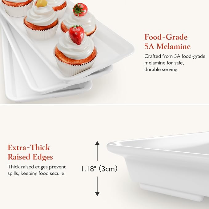 Bumusty 3-Tier Melamine Serving Tray Set, 11.5 x 5.6 in, Birthdays and Holidays - Image 5
