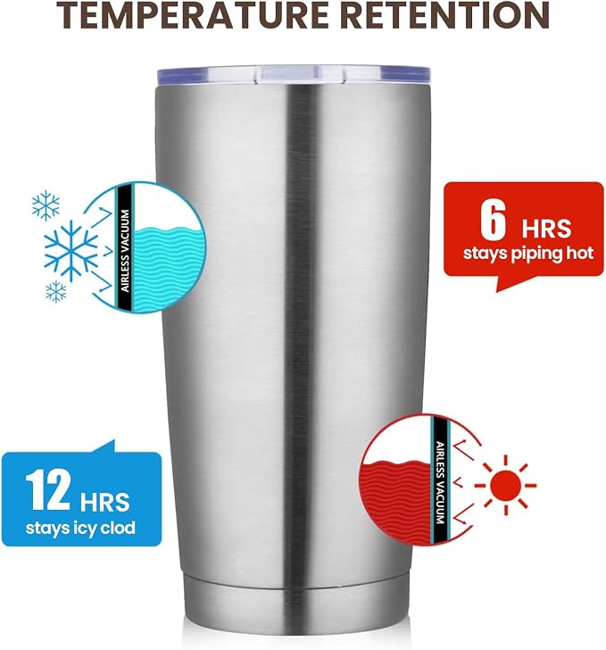 MEWAY 20oz Tumbler 8 Pack Double Wall Vacuum Insulated Travel Mug Bulk - Image 6