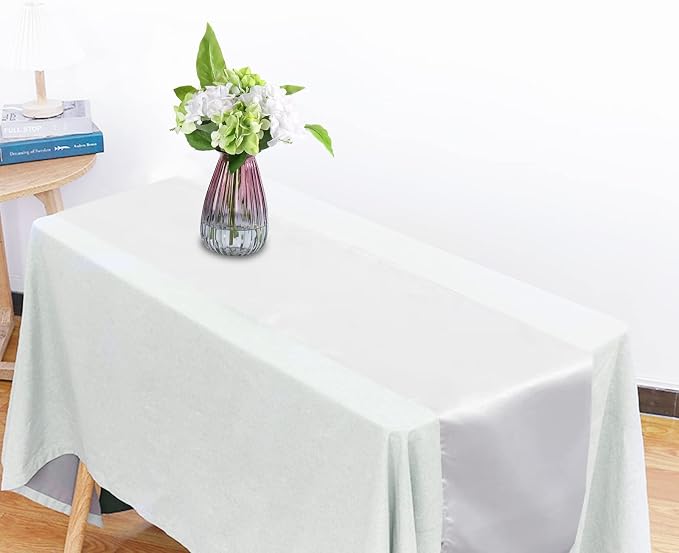White Table Runners, 12x108 Inches, 6 Pack | Satin, Silk and Smooth Fabric - Image 3