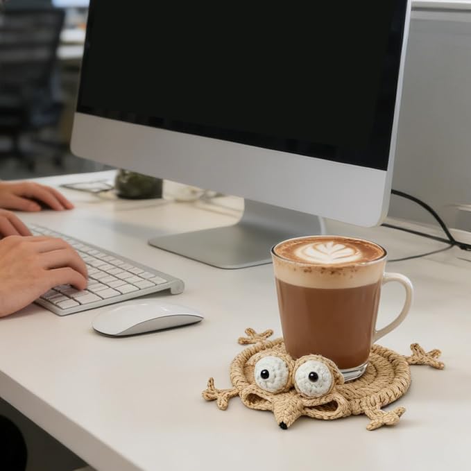 Splat Crochet Coasters, Splat Coasters, Funny Crochet Coasters, Crochet Animal - Image 3