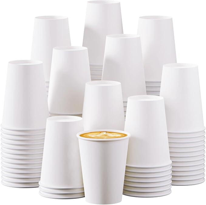 Turbo Bee 12 oz Disposable Paper Cups, 270 Pack Paper Coffee Cups, Disposable by TurboBee