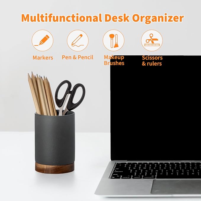 Ceramic Pen Holder for Desk, Pencil Cup, | Organizer and Makeup Brush Holder - Image 2