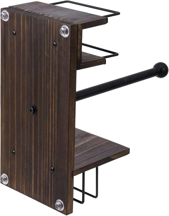 MyGift Rustic Burnt Solid Wood and Industrial Matte Black Metal Dining - Image 6