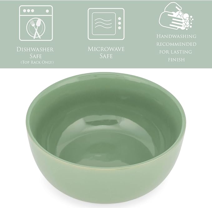 Elanze Designs Bistro Glossy Ceramic 6.5 inch Dinnerware Bowls Set of 4 - Image 2