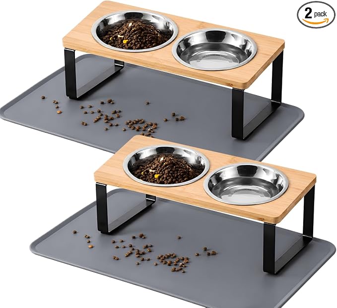 Summark 2 Pack Elevated Cat Bowls by Summark
