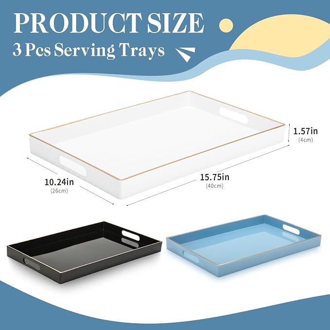 Vesici 3 Pcs Decorative Serving Trays - Image 3
