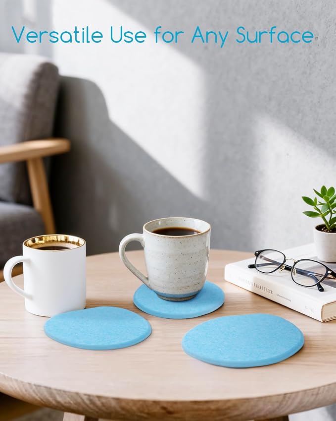 Diatomaceous Earth Coasters, Heat-Resistant, Modern Stone Design, Dark Gray - Image 5