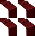 SiinvdaBZX 4 Pcs Burgundy Satin Table Runner 12 x 108 inches Long | Bright by SiinvdaBZX