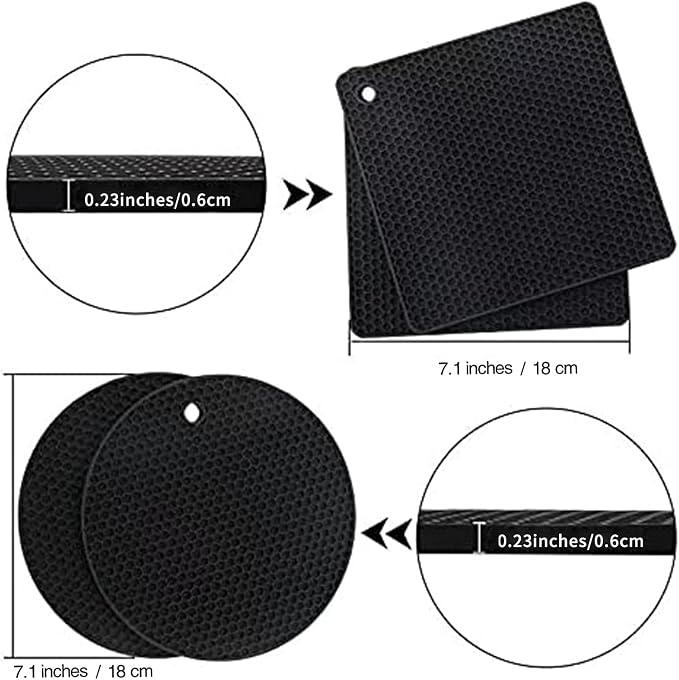 4 Pack Trivets for Hot Dishes | Hot Pads for Kitchen, Silicone Pot Holders for - Image 2