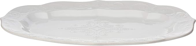 Lenox French Perle White Large Stoneware Serving Platter | dishwasher safe - Image 2