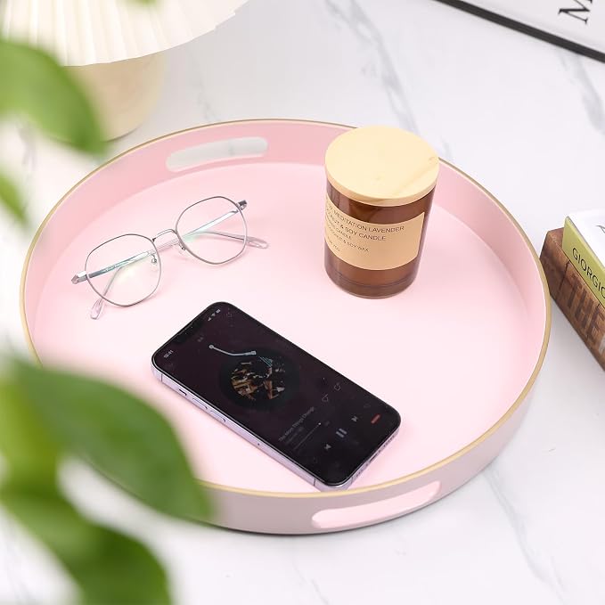 Pink Round Decorative Tray - Image 2