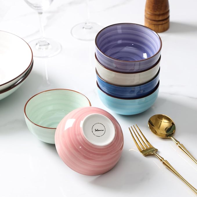 Selamica Ceramic Mini Bowls, 4 OZ Dipping Bowls, 3.5 Inch Gradient Color Set of - Image 4