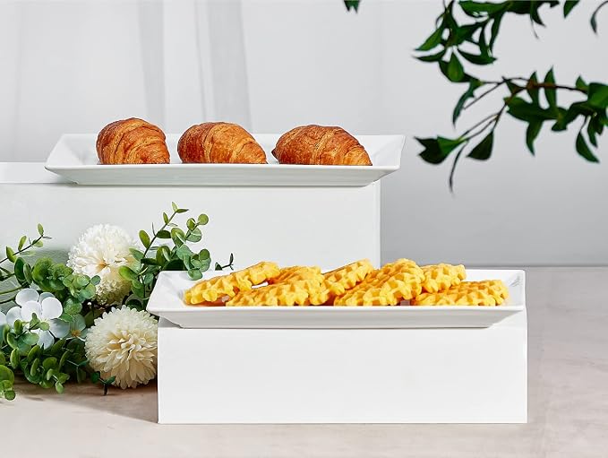 ONEMORE 12 Inch Ceramic Serving Platters, Stackable Plates - Image 2