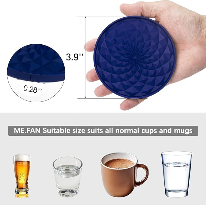 Cup Coasters Set of 6 with Holders Drink Coasters, Table Cup Mat, - Image 2